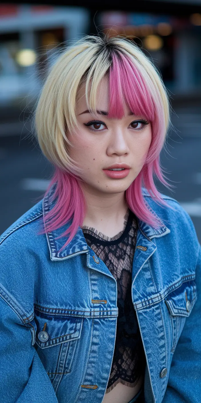 Sweet Summer Styles: Hairstyles - Bold and Playful Two-Tone Shag