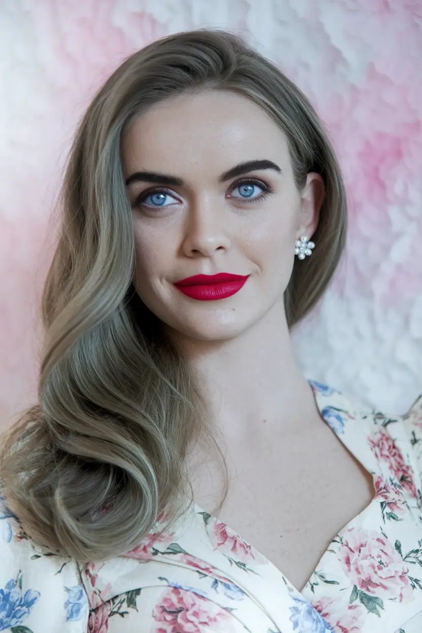 Sweet Summer Styles: Hairstyles - Classic Hollywood Waves with a Bold Red Lip