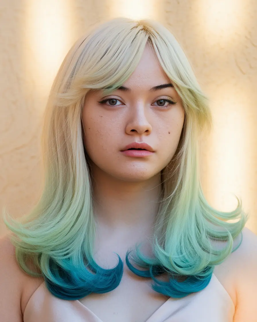 Sweet Summer Styles: Hairstyles - Pastel Mint and Teal Dip Dye for a Bold Summer Look