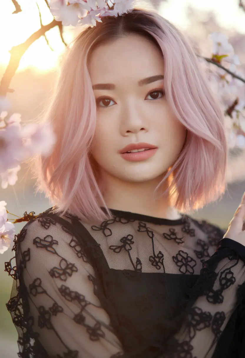 summer hairstyles medium hair Blush Pink Soft Waves
