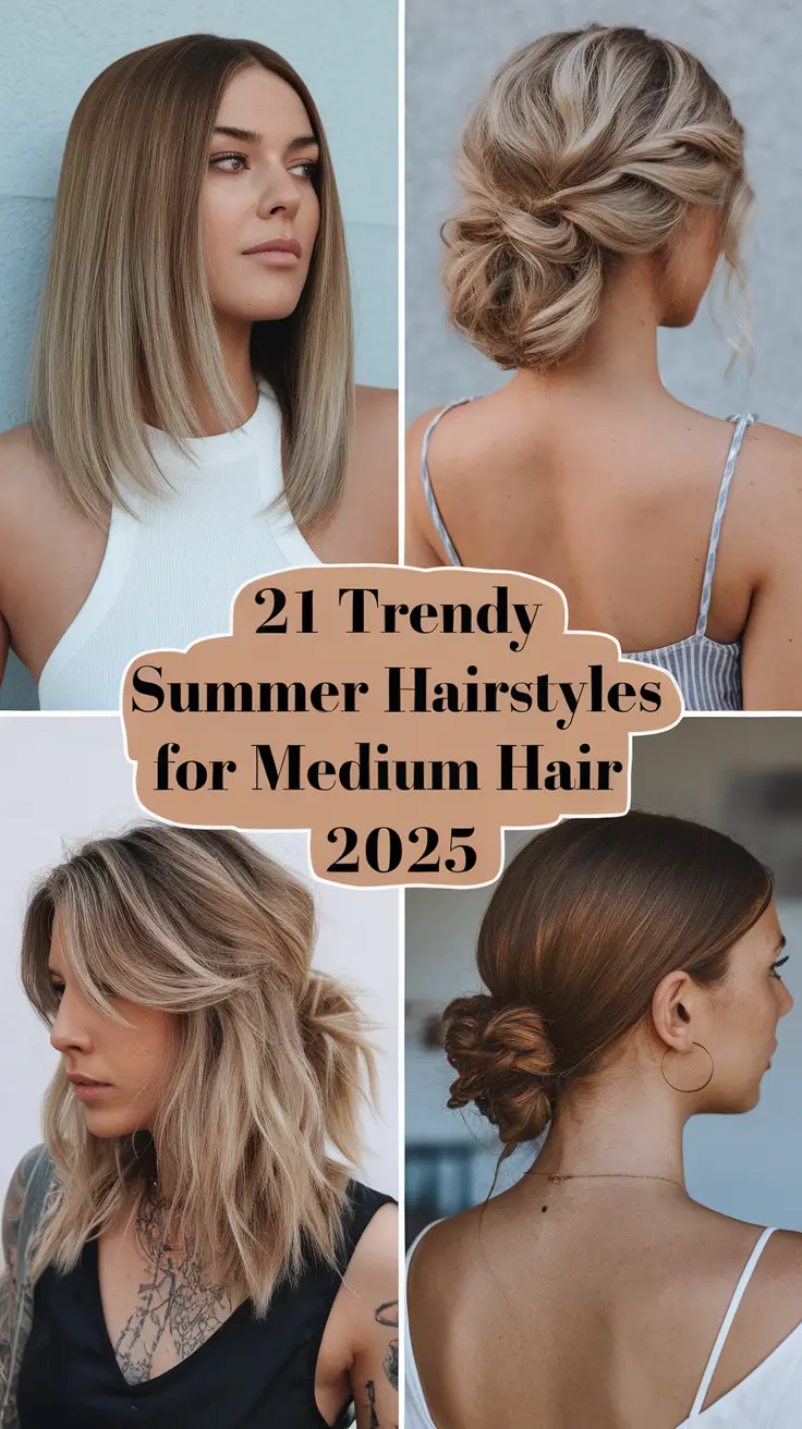 Trendy Summer Hairstyles for Medium Hair 2025 – Stylish Looks for Every Vibe