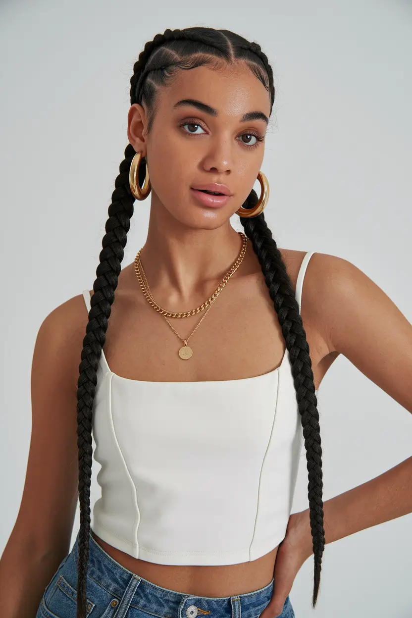Vacation Hairstyles Summer Double Dutch Braids