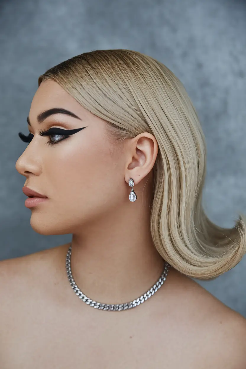 wigs hairstyle summer Blonde Flip-Back with Sculpted Elegance