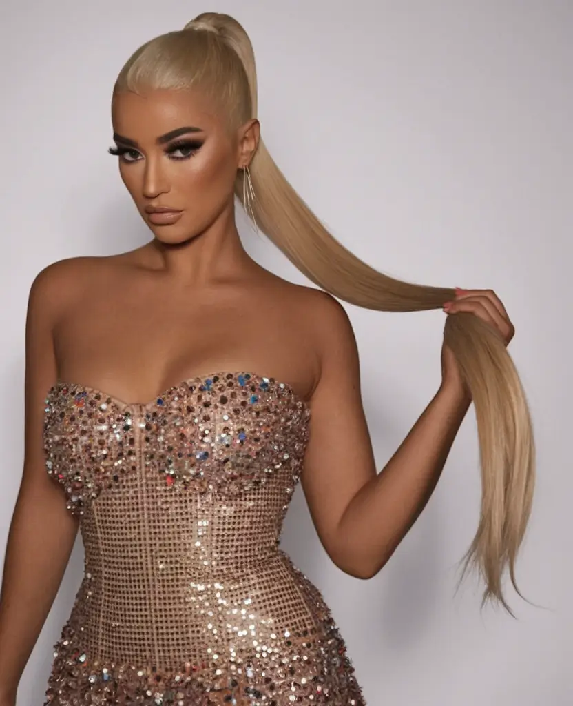wigs hairstyle summer Sleek Platinum High Ponytail Perfection