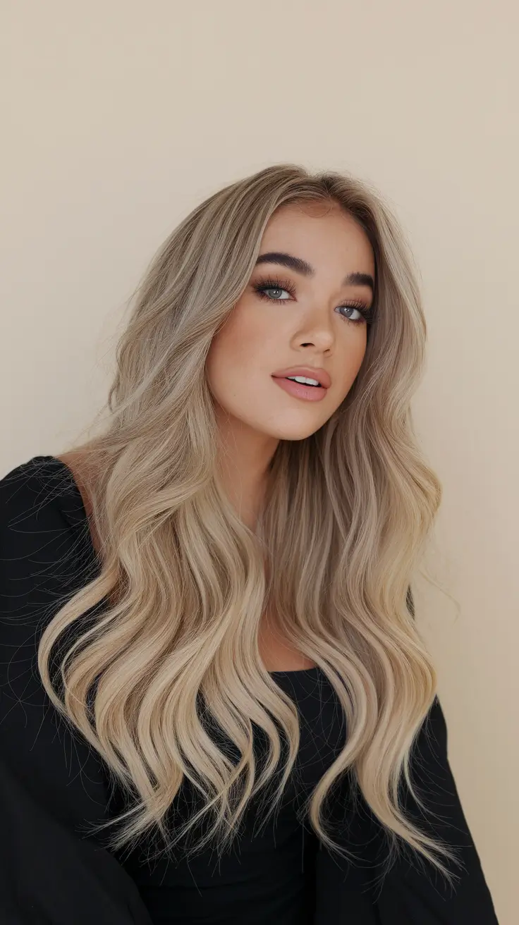 wigs hairstyle summer Sunlit Beige Waves with Effortless Layers