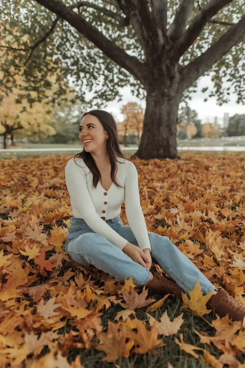 fall family pictures outfits casual jean dress black jeans 2025