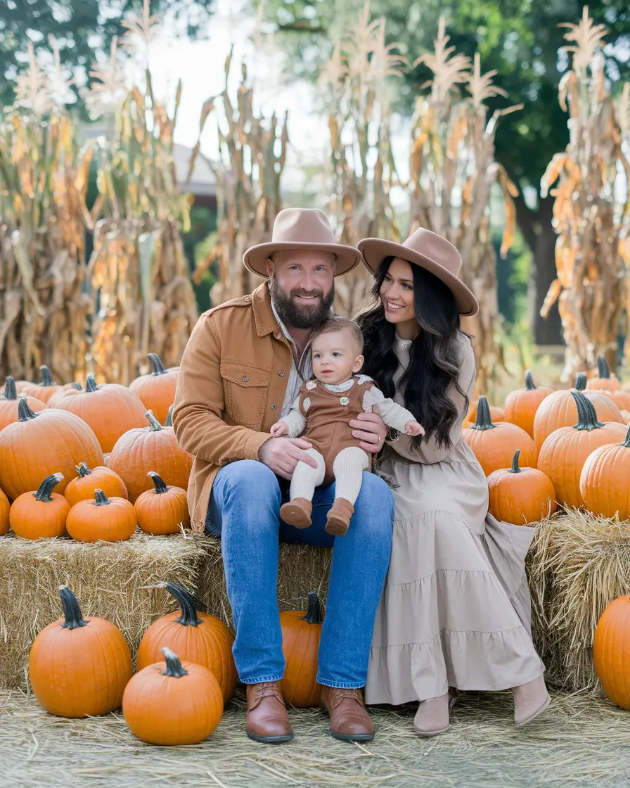 fall family pictures outfits brown and green baby boy adults