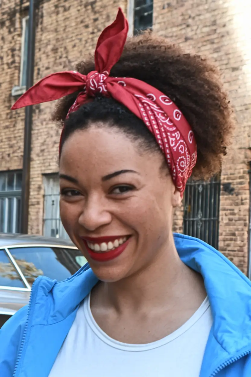 4th of july hairstyles for black women Natural Texture + Bandana Energy