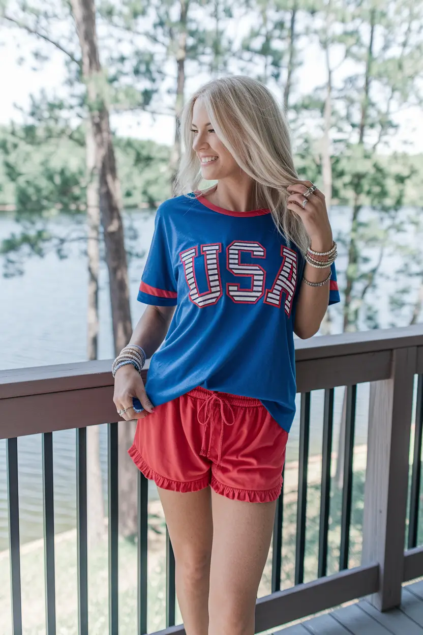 Fourth of July 2025 Outfits Easy & Cute ideas+Sporty Lounge Set with Festive Flair
