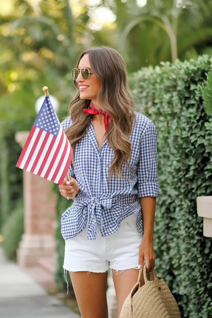 Fourth of July 2025 Outfits Easy & Cute ideas+Preppy Picnic Chic with Classic Gingham
