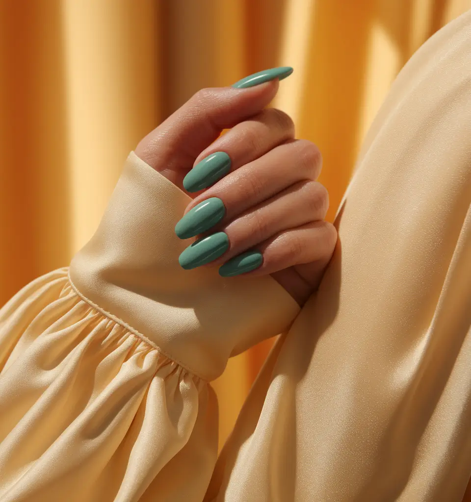 august nails designs almond Earthy Green That’s Anything but Boring
