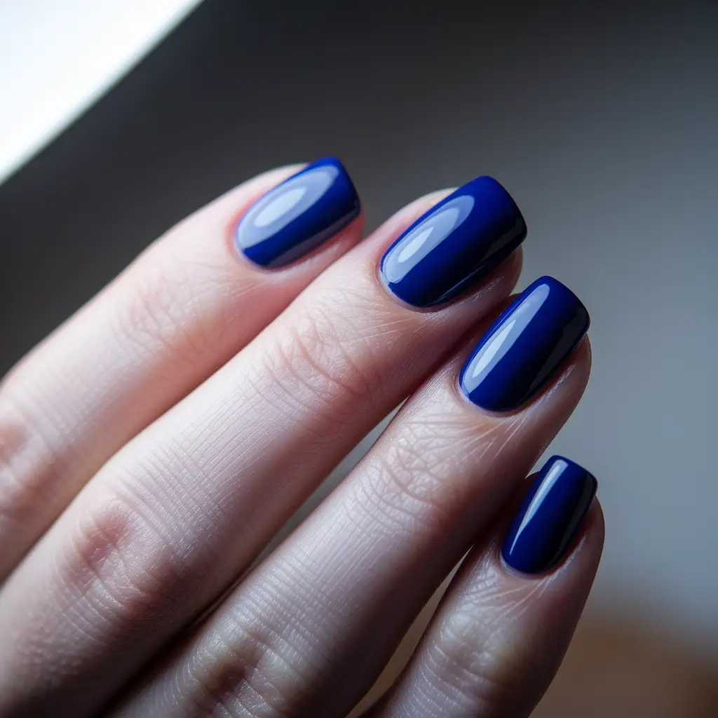august nails designs short square Midnight Blue Classic for Late Summer Calm