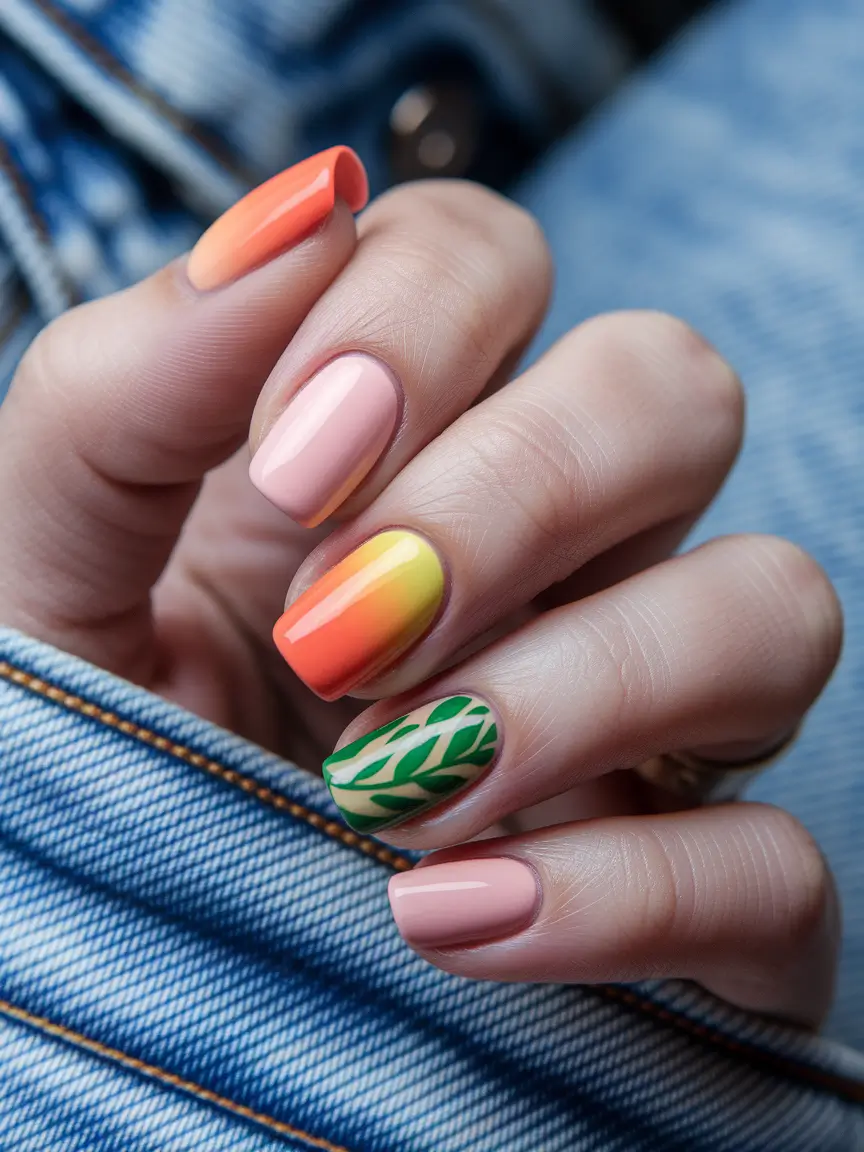 august nails designs ideas Sunset to Garden Party Mix with Playful Colors