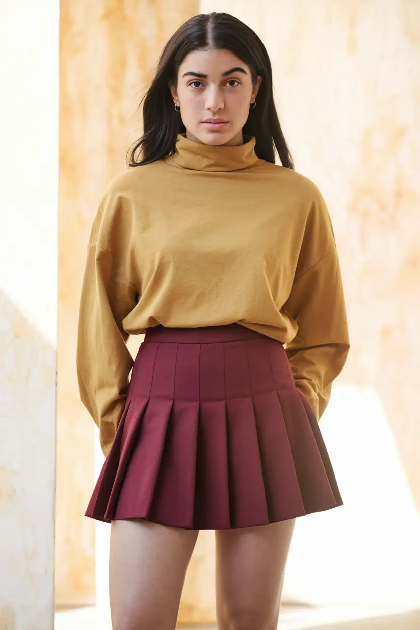 back to school outfits ideas 2025 Mustard & Maroon for That Confident Comeback