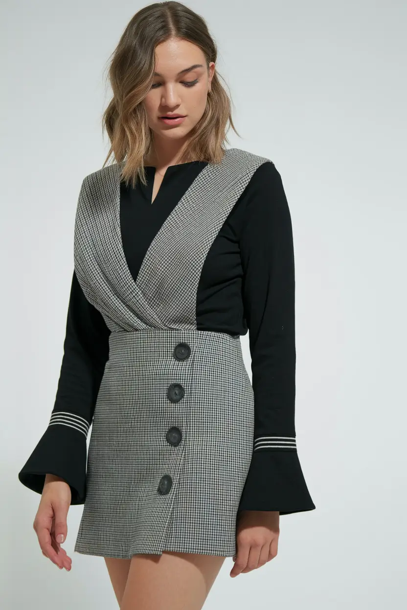 back to school outfits ideas 2025 Statement Buttons & Flared Cuffs: Retro Schoolcore