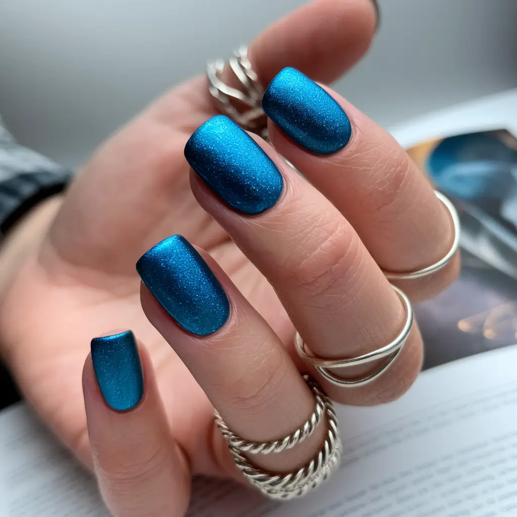 best july nail color Electric Teal Energy for Beach Street Vibes
