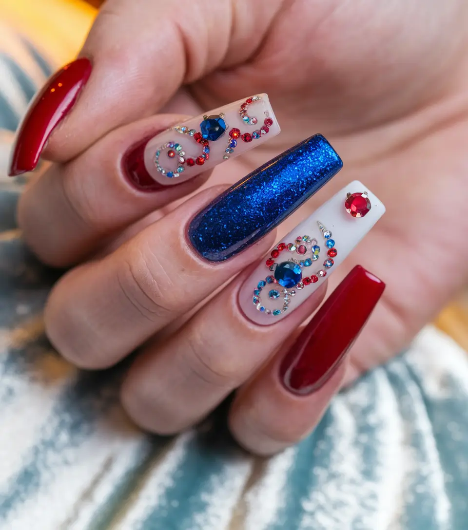 fourth of july gel nail colors Firecracker Luxe for the Ultimate Fourth