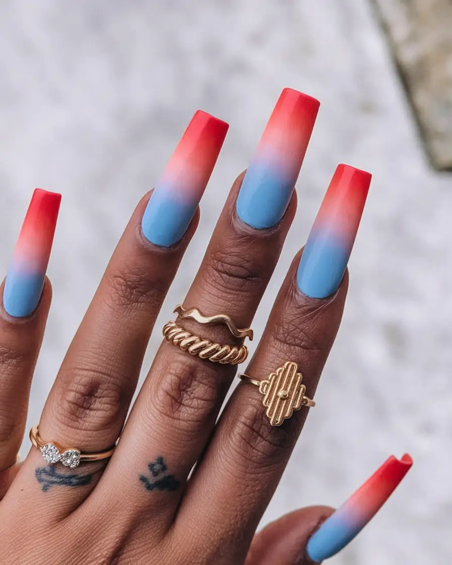 july august nail color Matte Sunrise Ombré That Feels Like Magic