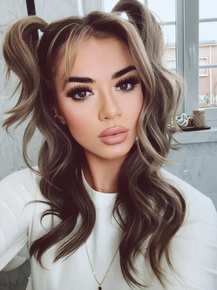 first day of school outfits 2025 Messy Space Tails With Soft Volume