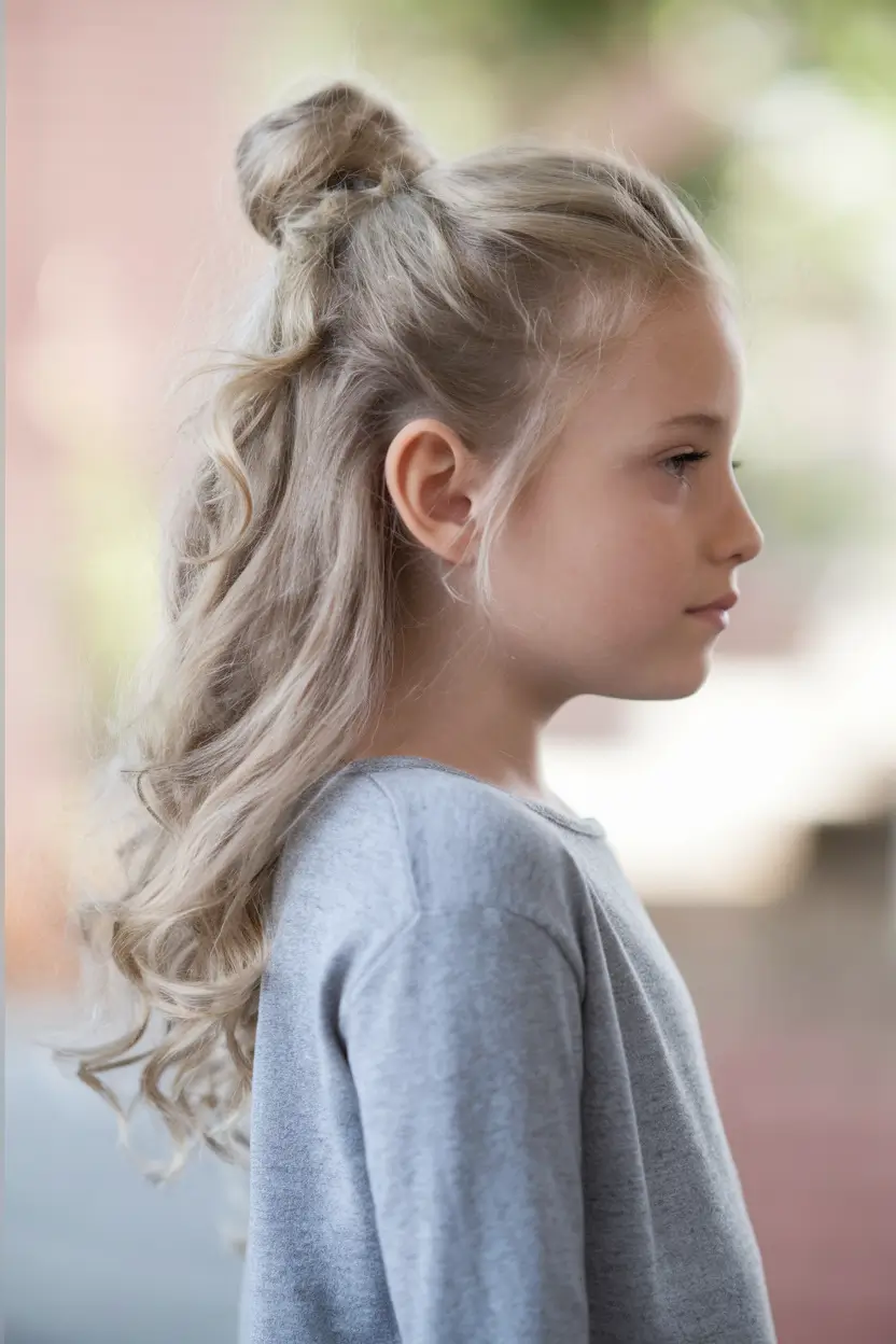 first day of school outfits 2025 Half-Up Bun and Loose Baby Curls