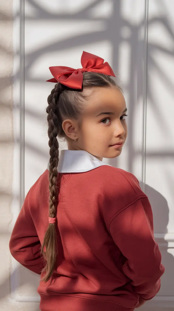 first day of school outfits 2025 Power Braid With Bold Ribbon Energy