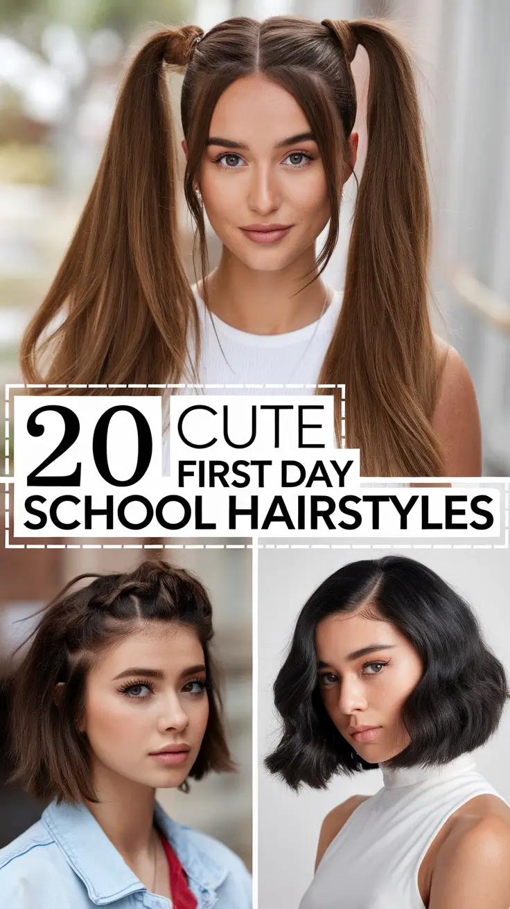 Cute 2025 First Day of School Hairstyles for Girls – Trendy Braids, Ponytails, and Natural Looks