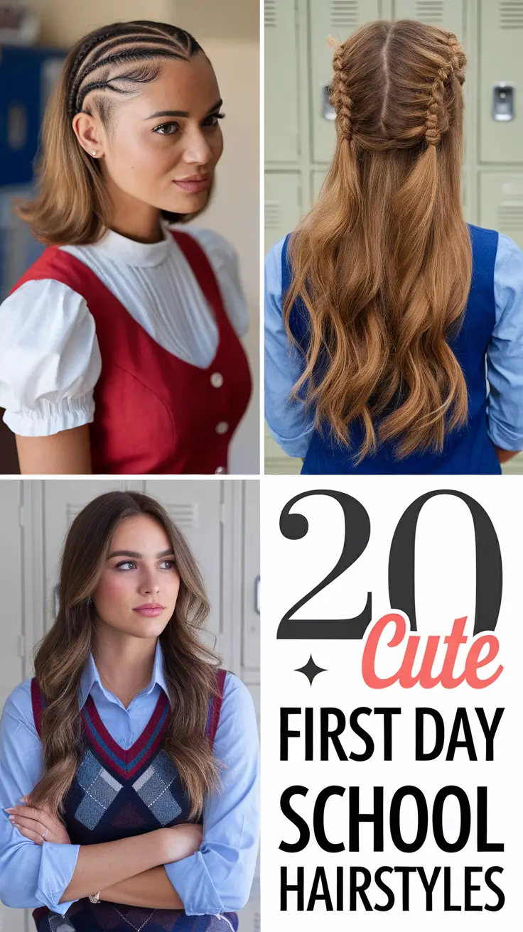 Cute 2025 First Day of School Hairstyles for Girls – Trendy Braids, Ponytails, and Natural Looks
