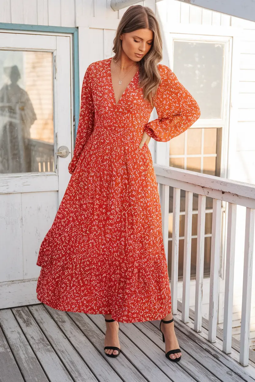 fall outfits women over 30 Autumn Romance in a Maxi Dress