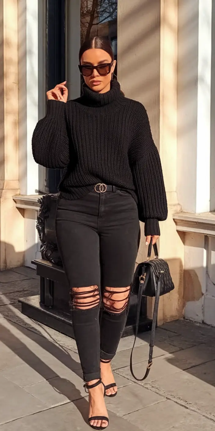 fall outfits women over 30 All Black, All Statement