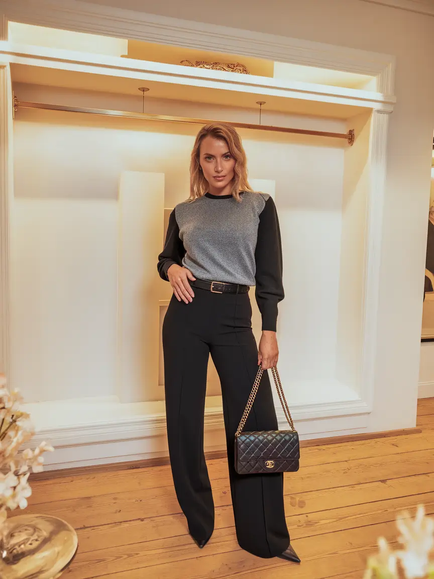 fall outfits women over 30 Tailored Elegance with a Subtle Spark