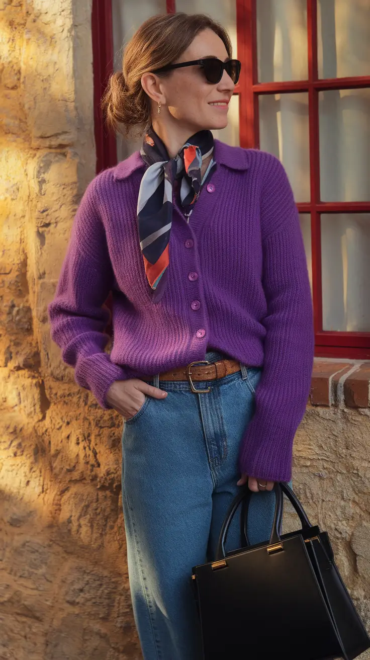 fall outfits women over 30 Punchy Cardigan, Parisian Detail