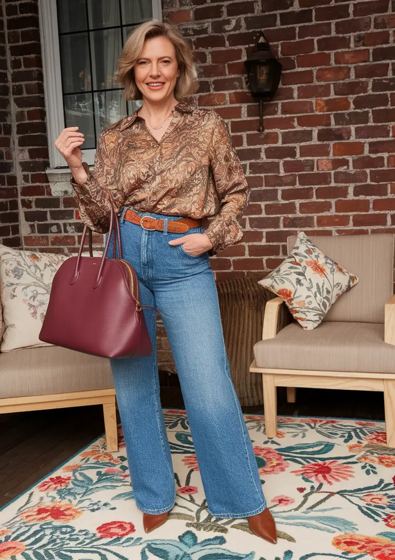 fall outfits women over 30 Rich Neutrals & Western Hints