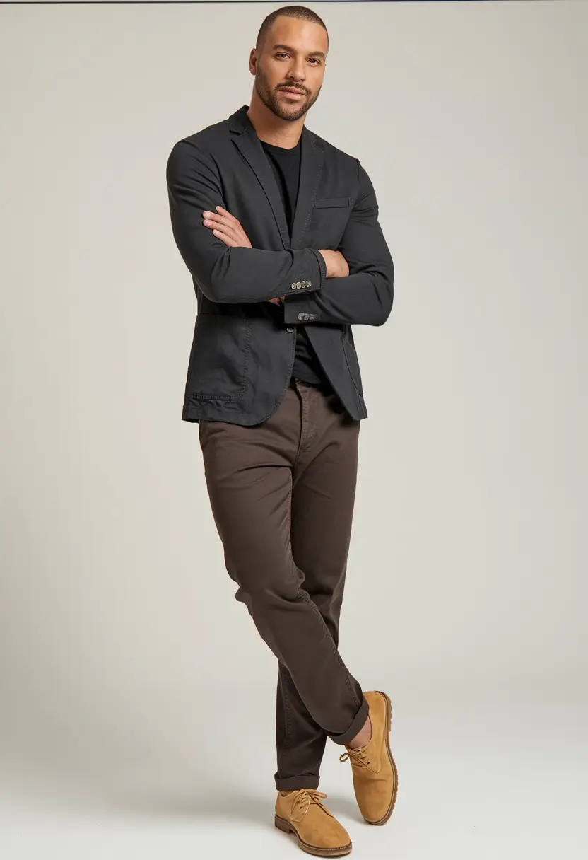 fall business casual outfit for men Monochrome, Muted, and Masculine