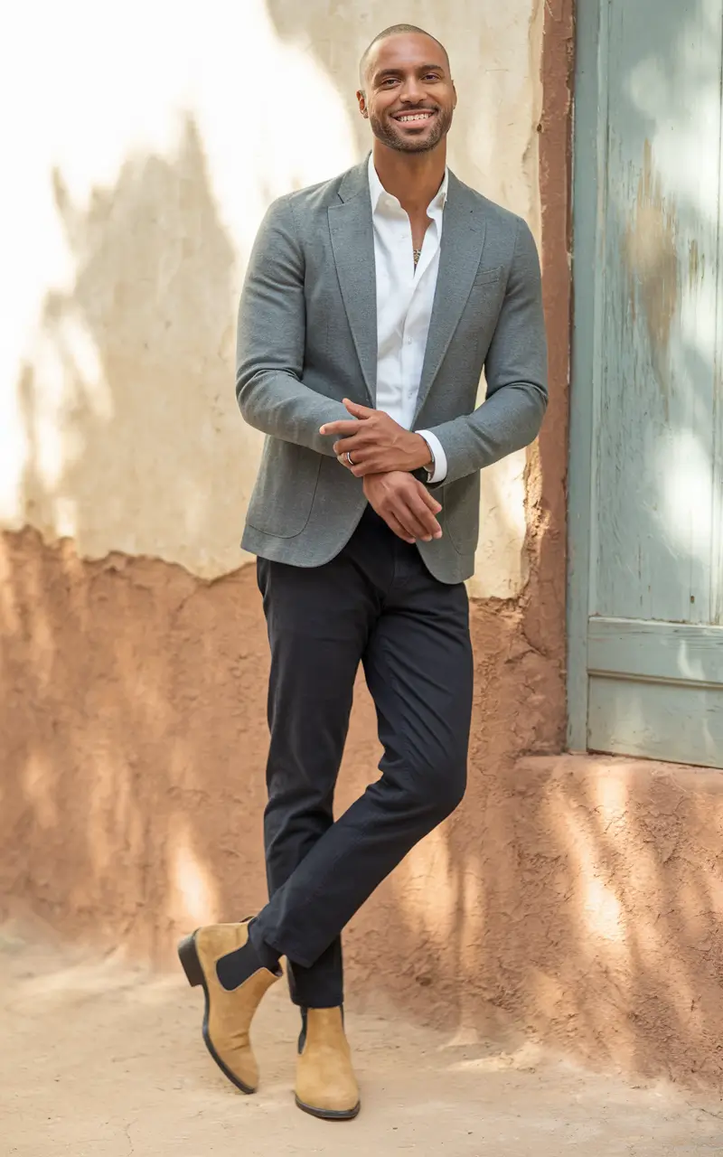 fall/winter business casual outfit men Relaxed Blazer with Weekend Intentions