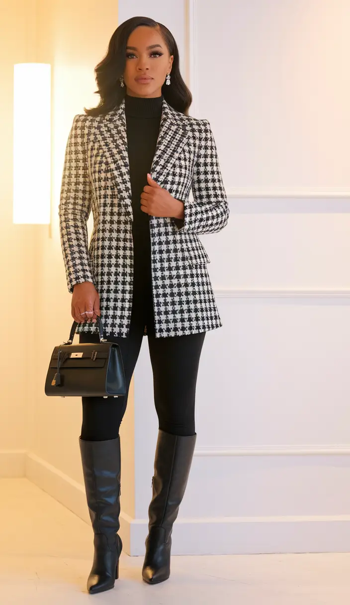 fall capsule wardrobe 2025 Boss Energy in Black and White