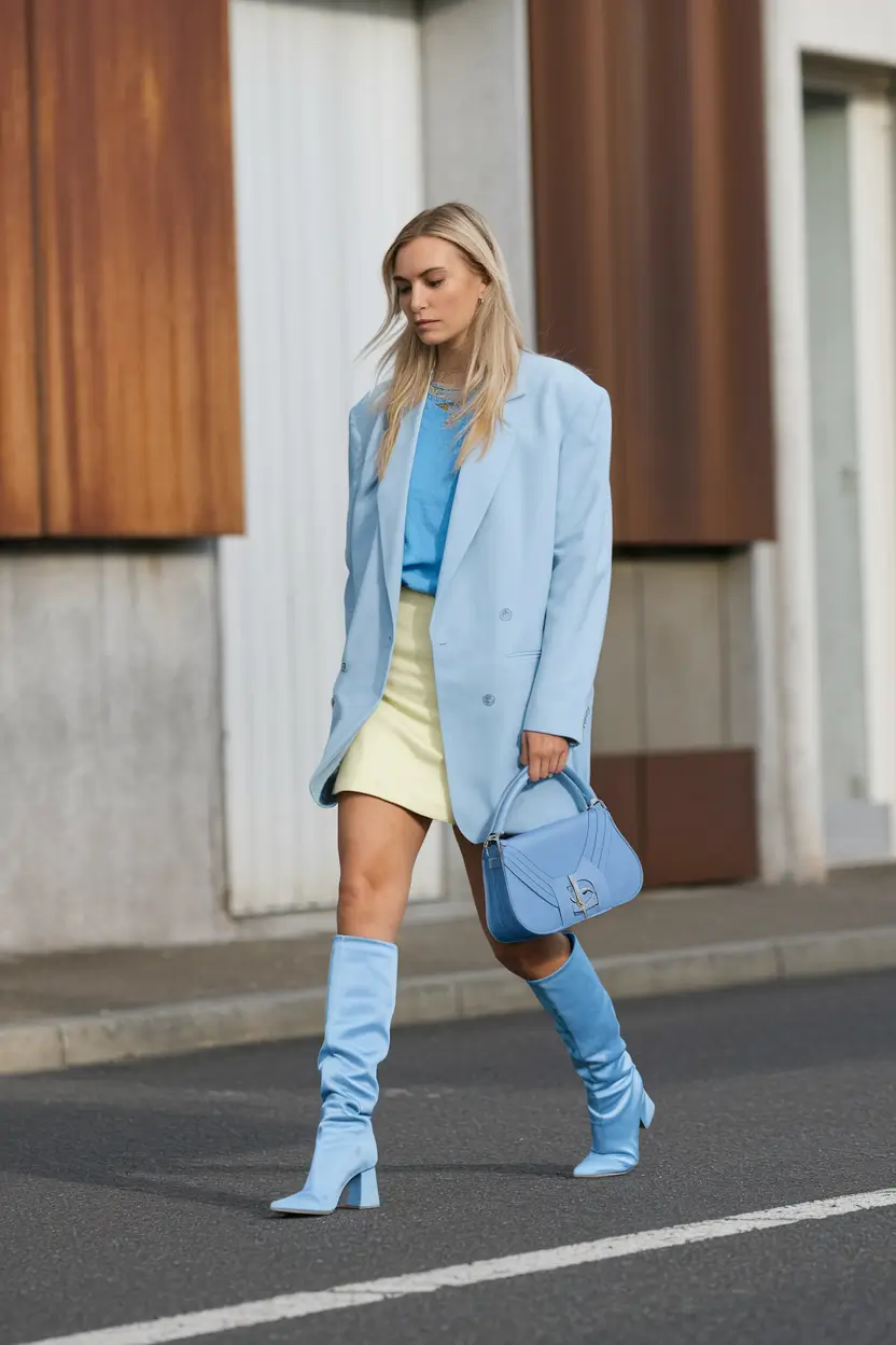 fall outfits </p> <h2>Powder Blue Power Play with a Citrus Twist</h2> <p>