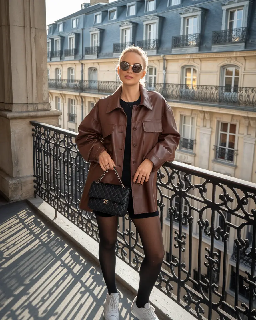 fall old money outfits Refined Layers on a Balcony in Paris