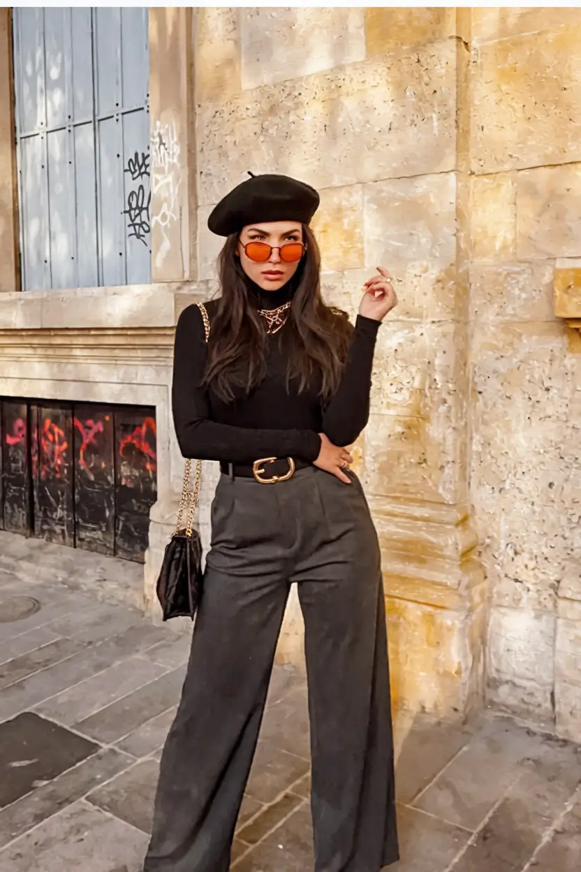 fall old money outfits Left Bank Cool with Wide-Leg Confidence