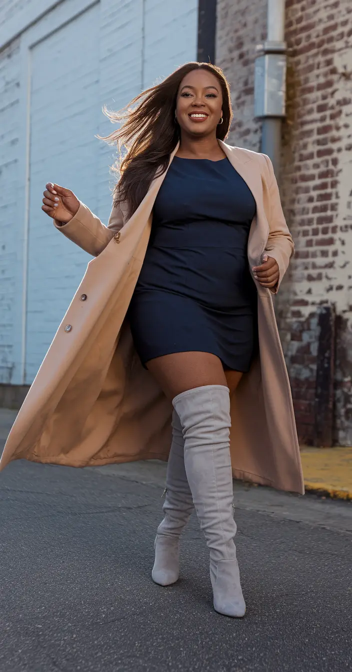 fall plus size outfits Neutral Layers with a Power Stance