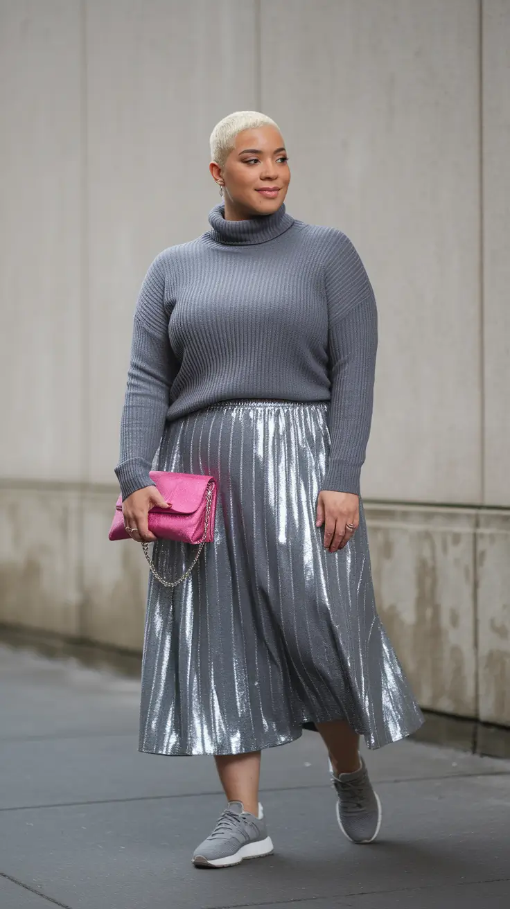 fall plus size outfits Shimmer and Sporty in the Same Breath