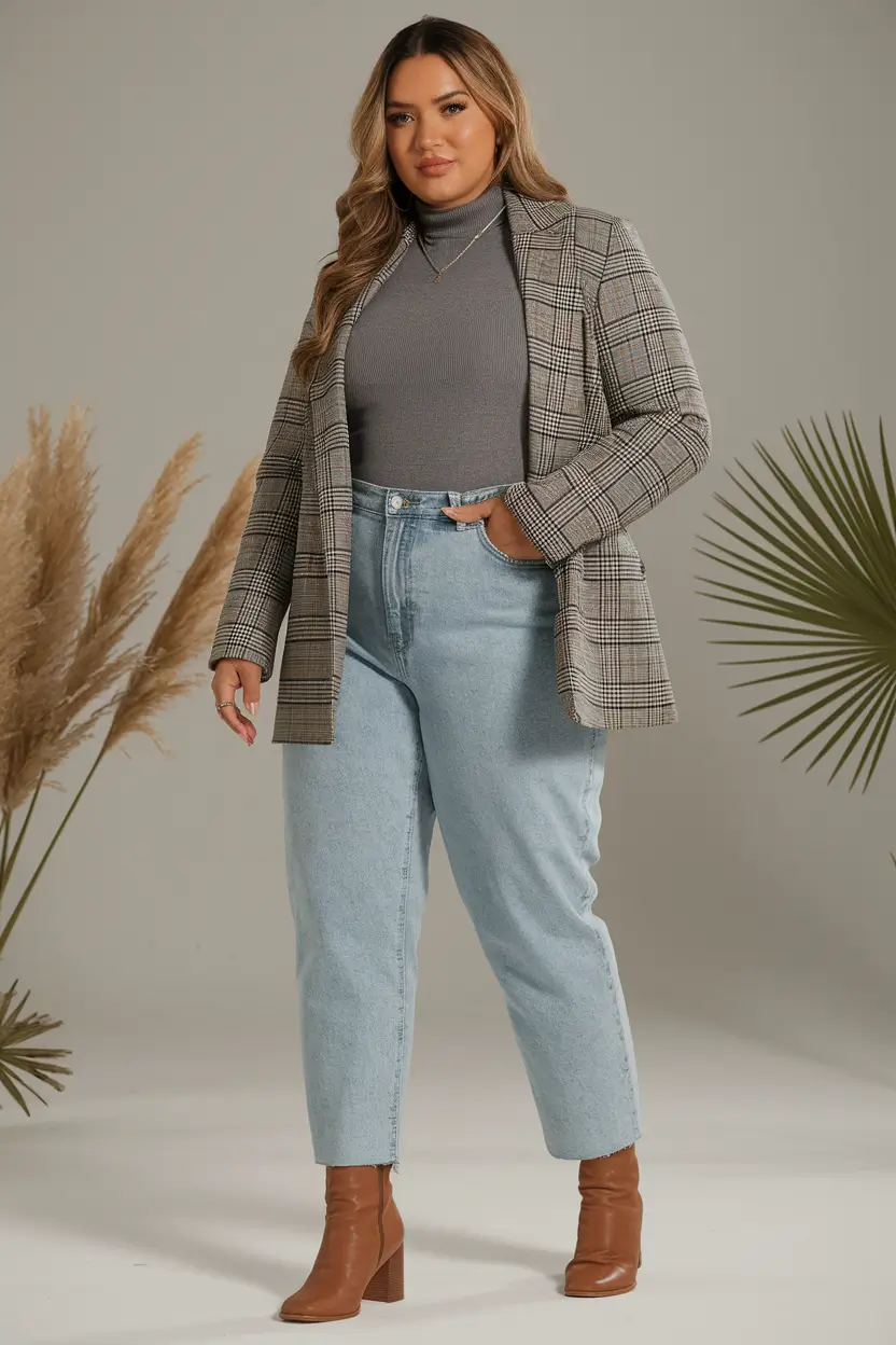 fall plus size outfits Blazer Babe in Soft Neutrals