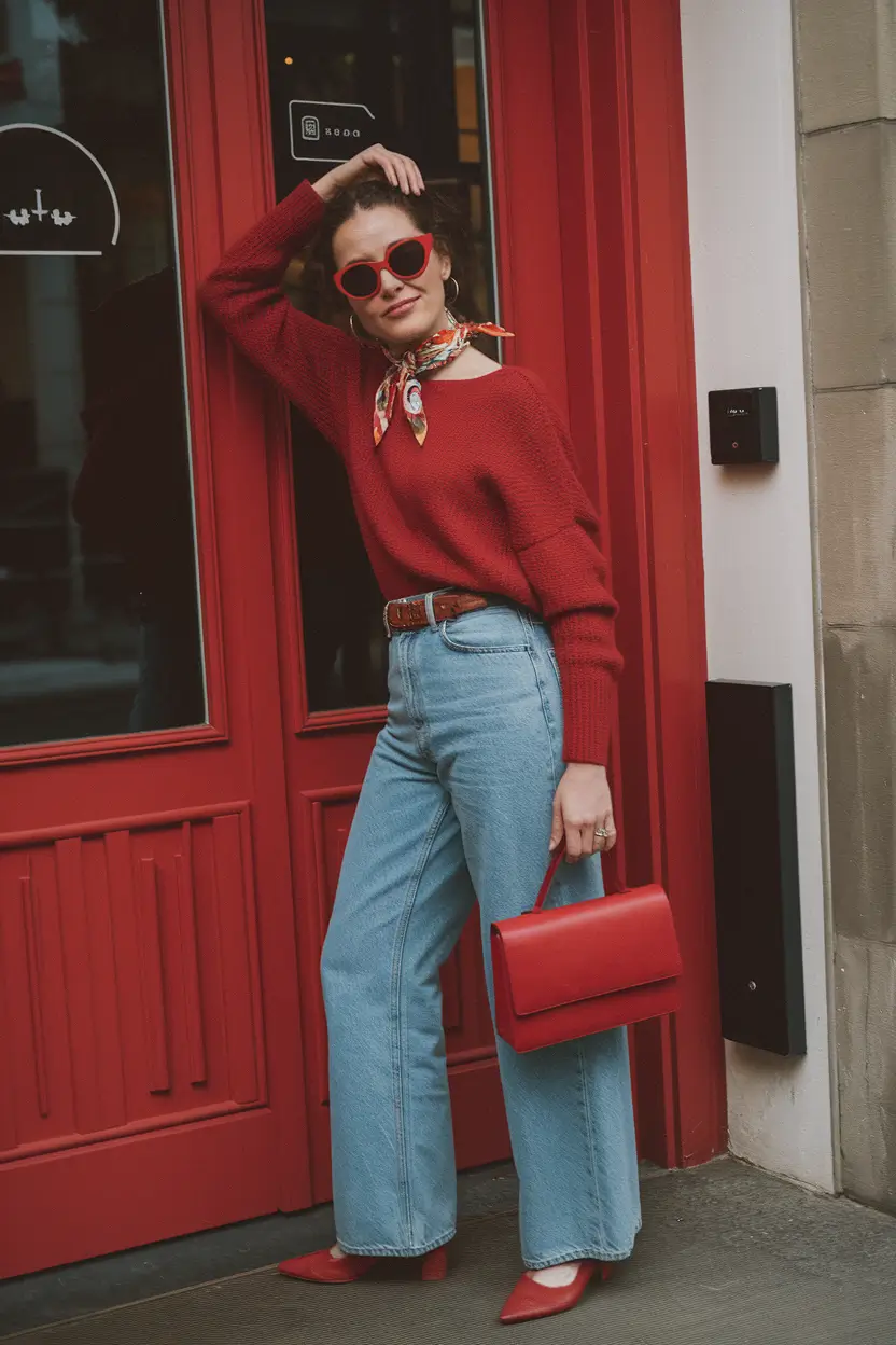 fall transition outfits jeans Red Rules Everything
