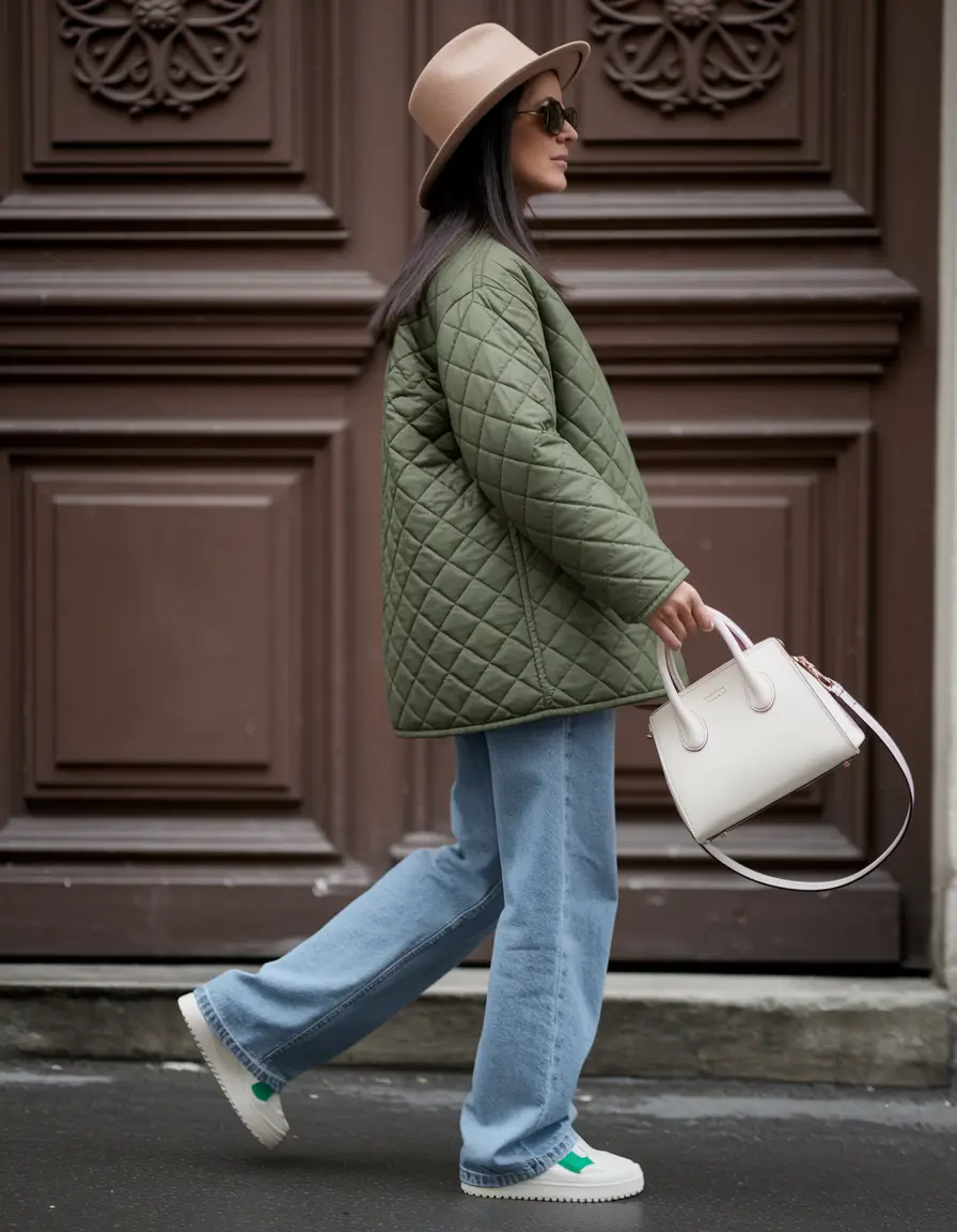 fall transition outfits women Quilted Green and Modern Explorer Vibes