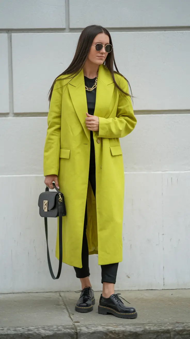 fall transition outfits going out Citrus Sharpness in Chartreuse