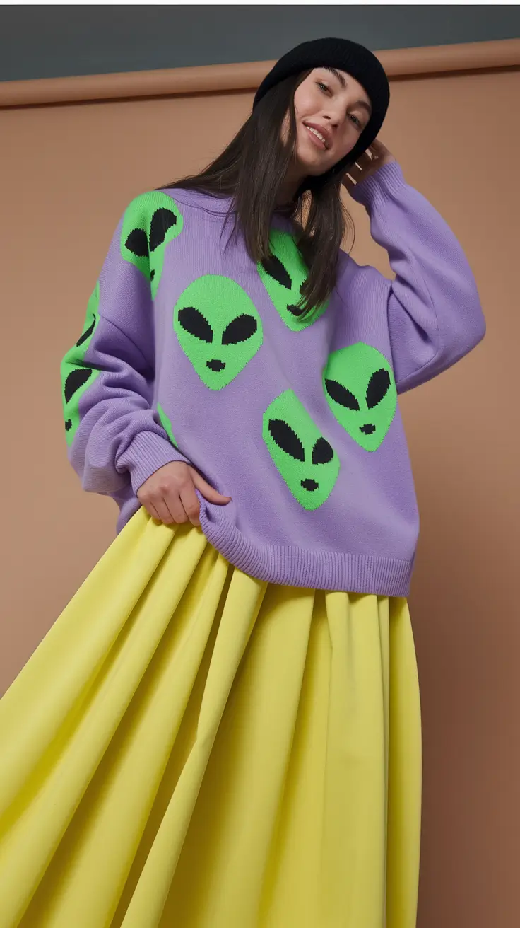 fall outfits ideas teen+Playful Aliencore Meets Street Couture