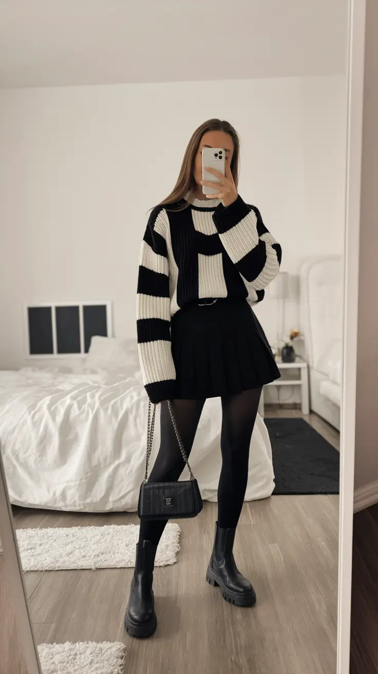 fall outfits ideas 2025 preppy-cool-meets-edgy-girlcore