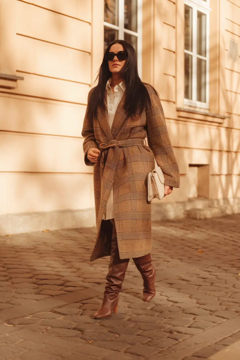 fall outfits with boots women Tailored Layers with Vintage Charm