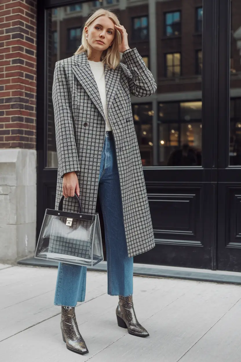 fall outfits with boots jeans Tailored Layers with a Statement Boot