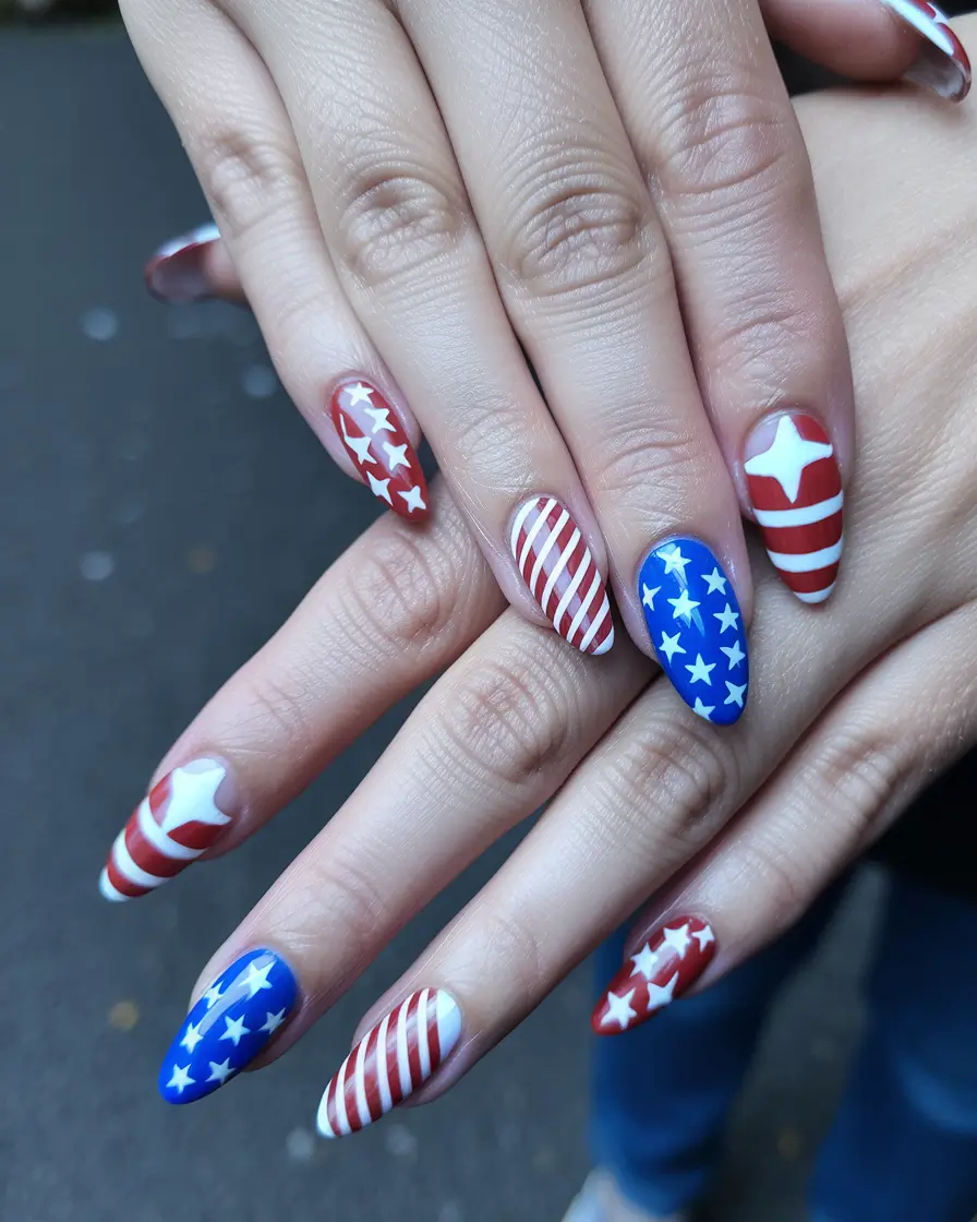 Inspired Nail Designs July 4th 2025 Fourth of July Goes Couture