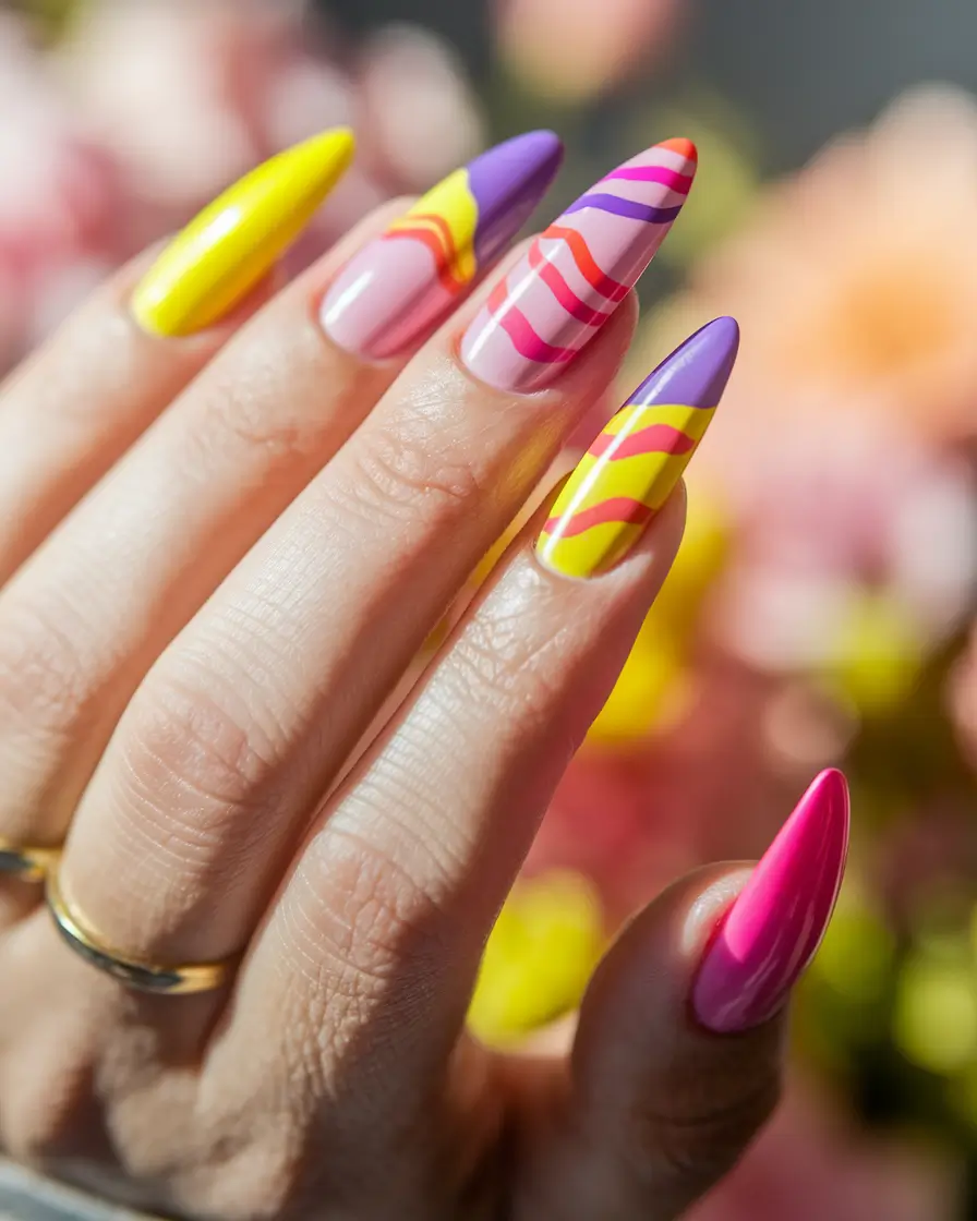 july nails Sunset Wave Play